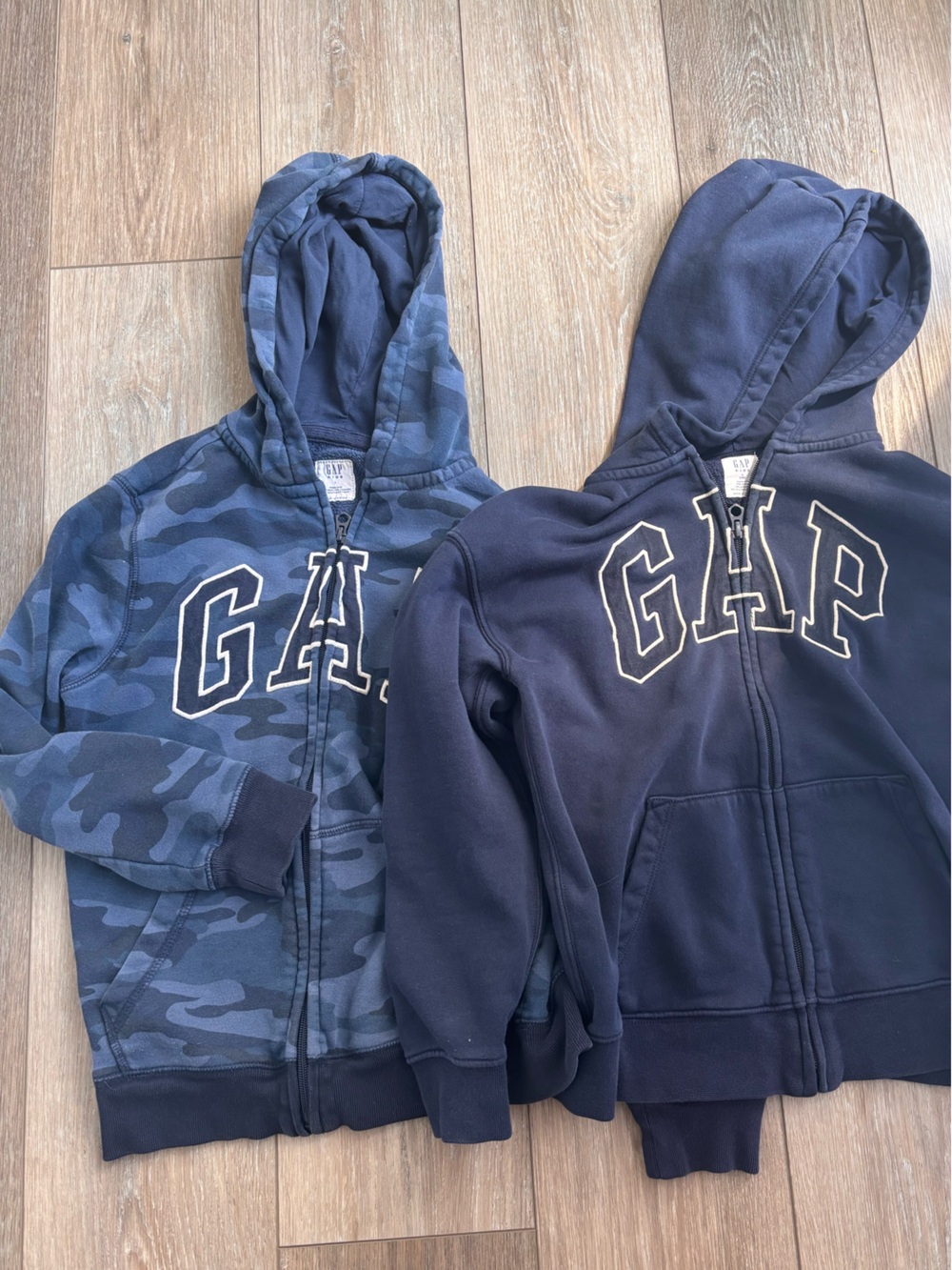 GAP Kids Navy & Blue Camo Zip Front Hoodies - Pair